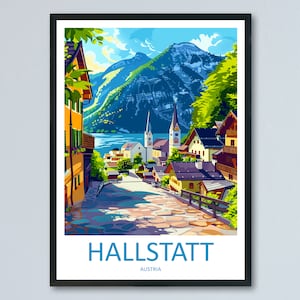 Hallstatt Lake Print Hallstatt Home Decor Art Print Austria Wall Art Alpine Mountain Gift Wall Hanging Hallstatt Scenery Poster Austria Art