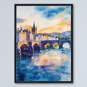 Inverness watercolor poster Wall Art Inverness Wall Hanging Home Décor Inverness Gift Art Lovers Scotland Art Lover Gift Scotland wall art