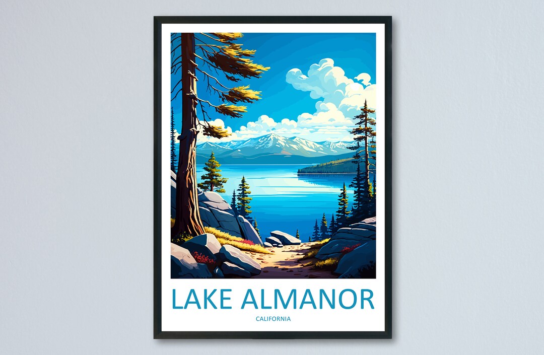 Lake Almanor Travel Print Wall Art Lake Almanor Wall Hanging Home Décor