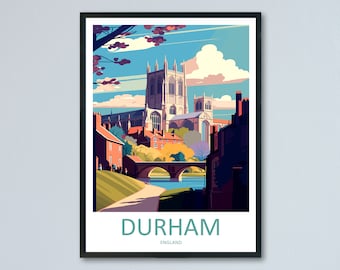 Durham Travel Print Wall Art Durham Wall Hanging Home Décor Durham Gift Art Lovers England Art Lover Gift Durham Travel Art Gift