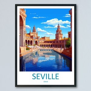 Seville Travel Print Wall Art Seville Wall Hanging Home Décor Seville Gift Art Lovers Spain Art Lover Gift Seville Print Spain Wall Art Deco