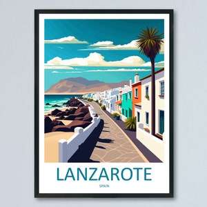 Lanzarote Travel Print Wall Art Lanzarote Wall Hanging Home Décor Lanzarote Gift Art Lovers Spain Art Lover Gift Lanzarote Wall Décor