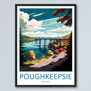 Poughkeepsie Travel Print Wall Art Poughkeepsie Wall Hanging Home Décor Poughkeepsie Gift Art Lovers New York State Art Gift Lover Poster