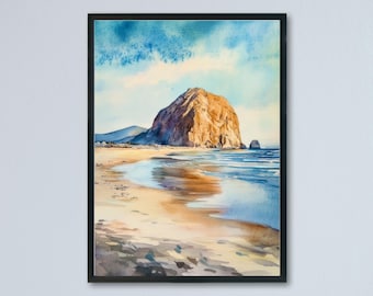Morro Bay Watercolor Poster Morro Bay California Travel Print Wall Art Morro Bay Home Decor Morro Bay Gift Art Lovers Coastal