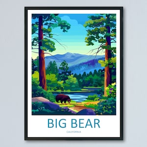 Big Bear Lake Travel Print Wall Art Big Bear Lake Wall Hanging Home Décor Big Bear Lake Gift Art Lovers California Art Lover Gift Lake Art