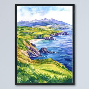 Ring of Kerry Watercolor Poster Wall Art Ring of Kerry Wall Hanging Home Décor Ring of Kerry Gift Art Lovers Ireland Wall Art Ring of Kerry