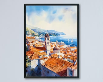 Dubrovnik Watercolor Poster Wall Art Dubrovnik Wall Hanging Home Décor Dubrovnik Gift Art Lovers Croatia Wall Art Dubrovnik Travel Poster