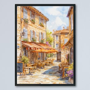 Aix en Provence Watercolor Poster Travel Print France Wall Art Aix en Provence Decor City Scene Lavender Market French Landscape Print