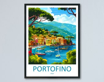Portofino Travel Print Wall Art Portofino Wall Hanging Home Décor Portofino Gift Art Lovers Italy Art Lover Gift Portofino Print Portofino