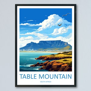 Table Mountain Travel Print Wall Art Table Mountain Wall Hanging Home Décor Table Mountain Gift Lovers South Africa Art Print Table Mountain