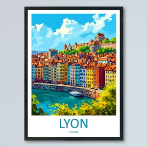 Lyon Print Lyon Wall Art for Travel Enthusiast Gift Wall Hanging Lyon France Home Decor Hanging Lyon Travel Print Wall Poster Lyon Decor Art