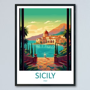 Sicily Travel Print Wall Art Sicily Italy Wall Hanging Home Decoration Sicily Gift Art Lovers Wall Art Print Sicily Italy Art Sicily Poster
