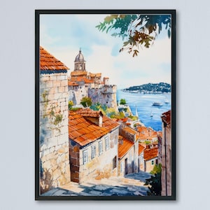 Sibenik Watercolor Poster Wall Art Sibenik Wall Hanging Home Décor Sibenik Gift Art Lovers Croatia Wall Art