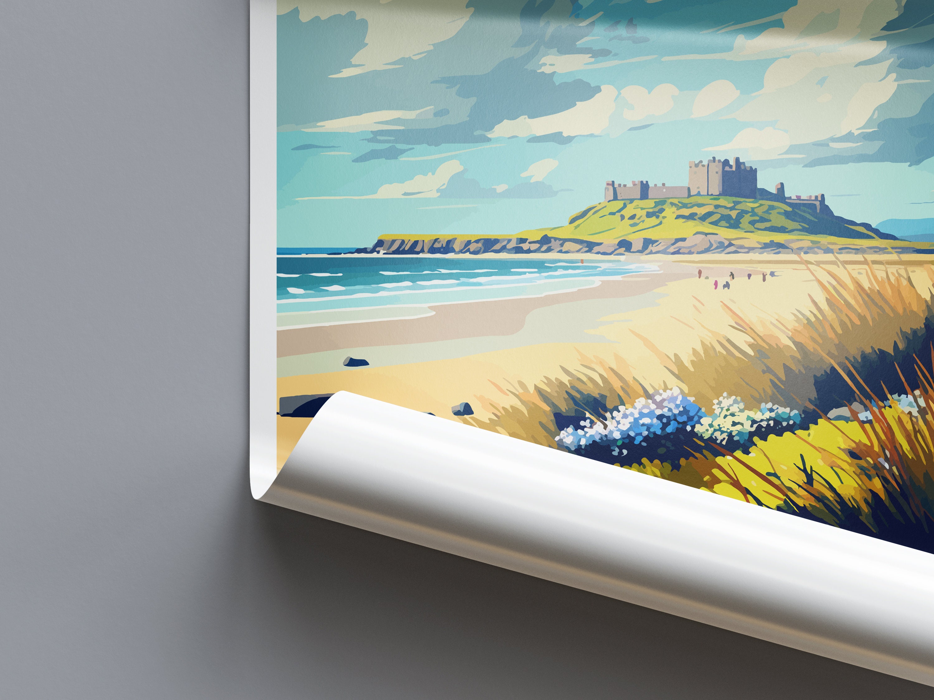 Bamburgh Castle Travel Print Wall Art Bamburgh Castle Wall Etsy UK