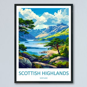 Scottish Highlands Travel Print Highlands Home Décor Scottish Highlands Art Print Highlands Wall Print For Scottish Gift For Scotland Wall