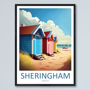 Sheringham Travel Print Wandkunst Sheringham Wandbehang Home Décor Sheringham Geschenk Kunstliebhaber England Kunstliebhaber Geschenk Sheringham Art