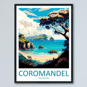 Coromandel Travel Print Wall Art Coromandel Wall Hanging Home Décor Coromandel Gift Art Lovers New Zealand Art Lover Gift Print