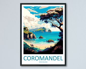Coromandel Travel Print Wall Art Coromandel Wall Hanging Home Décor Coromandel Gift Art Lovers New Zealand Art Lover Gift Print