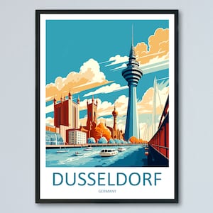 Dusseldorf Travel Print Wall Art Dusseldorf Wall Hanging Home Décor Dusseldorf Gift Art Lovers Germany Art Lover Gift Dusseldorf Travel Gift