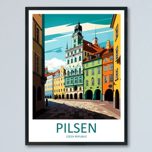 Pilsen Travel Print Wall Art Pilsen Wall Hanging Home Décor Pilsen Gift Art Lovers Czech Republic Art Lover Gift Pilsen Art Decor