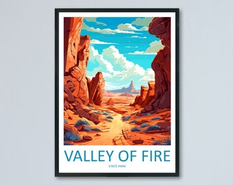 Valley Of Fire State Park Travel Print Wall Art Valley Of Fire Wall Hanging Home Décor Valley Of Fire Gift Art Lovers Nevada Art Lover