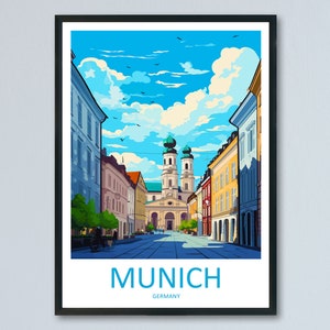 München Reise Print Wand Kunst München Wandbehang Dekoration München Geschenk Kunstliebhaber Wand Kunst München Deutschland Poster