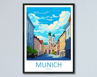 Munich Travel Print Wall Art Munich Wall Hanging Home Decoration Munich Gift Art Lovers Wall Art Print Art Munich Germany Poster