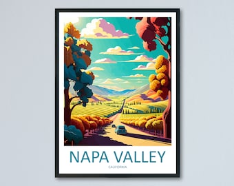 Napa Valley Travel Print Wall Art Napa Valley Wall Hanging Home Décor Napa Valley Gift Art Lovers California Art Lover Gift Napa Valley