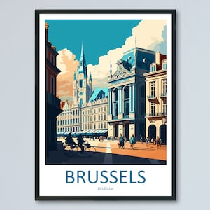 Brussels Travel Print Wall Art Brussels Wall Hanging Home Décor Brussels Gift Art Lovers Belgium Art Lover Gift Brussels Wall Décor