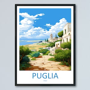 Puglia Travel Print Wall Art Puglia Italy Wall Hanging Home Decor Puglia Gift Art Lovers Wall Art Print Puglia Italy