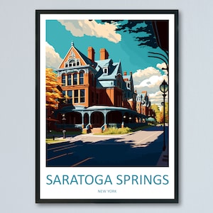 Impression voyage Saratoga Springs Art mural Saratoga Springs Tenture murale Décoration d'intérieur Cadeau Saratoga Springs Amateurs d'art Cadeau d'art de l'État de New York