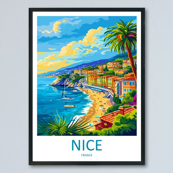 Nice France Print Nice France Home Decor Cityscape Art Print Nice France Wall Art for Travel Enthusiast Gift Wall Hanging Nice France Poster