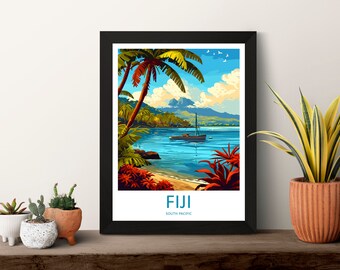 Fiji Travel Print Wall Art Fiji Wall Hanging Home Décor Fiji Gift
