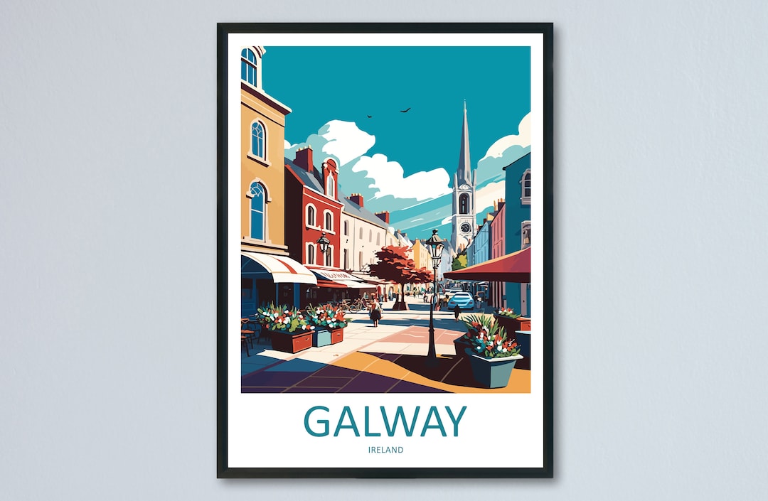 Galway Print Galway Home Decor Galway Square Art Print Galway Etsy