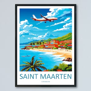 Saint Maarten Travel Print Wall Art Saint Maarten Wall Hanging Home Décor Saint Maarten Gift Art Lovers Wall Art Caribbean Travel Print