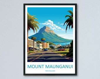 Mount Maunganui Travel Print Wall Art Mount Maunganui Wall Hanging Home Décor Mount Maunganui Gift Art Lovers New Zealand Art Lover Gift