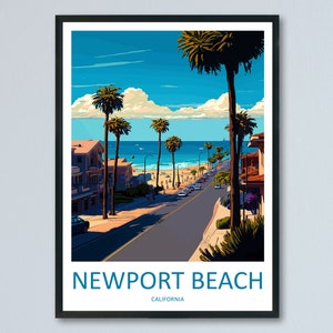 Newport Beach Travel Print Wall Art Newport Beach Wall Hanging Home Décor Newport Beach Gift Art Lovers California Art Lover Gift