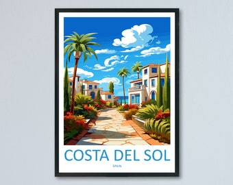 Costa Del Sol Travel Print Wall Art Costa Del Sol Wall Hanging Home Décor Costa Del Sol Gift Art Lovers Spain Art Lover Gift Art Print