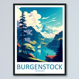 Burgenstock Travel Print Wall Art Burgenstock Wall Hanging Home Décor Burgenstock Gift Art Lovers Switzerland Art Lover Gift Burgenstock