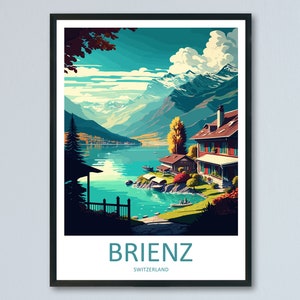 Brienz Travel Print Wall Art Brienz Wall Hanging Home Décor Brienz Gift Art Lovers Switzerland Art Lover Gift Brienz Travel Art