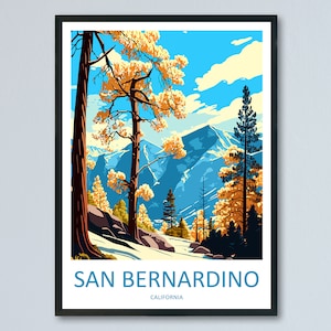 San Bernardino Travel Print Wall Art San Bernardino Wall Hanging Home Décor San Bernardino Gift Art Lovers California Art Poster