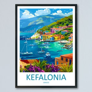 Kefalonia Reise Print Wandkunst Kefalonia Griechenland Wandbehang Dekoration Kefalonia Geschenk Kunstliebhaber Wand Kunst Druck Kefalonia Wanddeko