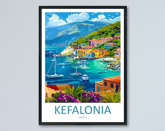 Kefalonia Travel Print Wall Art Kefalonia Greece Wall Hanging Home Decoration Kefalonia Gift Art Lovers Wall Art Print Kefalonia Wall Décor