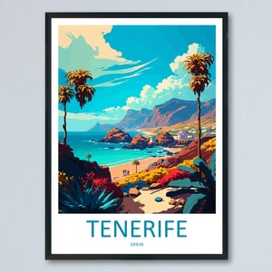 Tenerife Travel Print Wall Art Tenerife Wall Hanging Home Décor Tenerife Gift Art Lovers Spain Art Lover Gift Tenerife Print Spain Wall Art