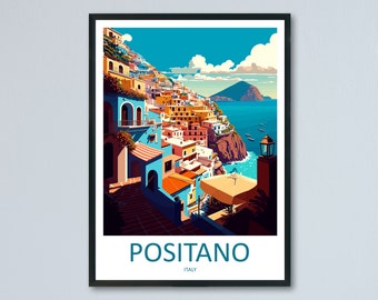 Positano Travel Print Wall Art Positano Wall Hanging Home Décor Positano Gift Art Lovers Italy Art Lover Gift Positano Print Positano Art