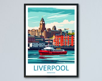 Liverpool Travel Print Wall Art Liverpool Wall Hanging Home Décor Liverpool Gift Art Lovers England Art Lover Gift Liverpool Travel Art Gift