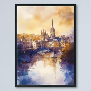 Truro Watercolor Poster Wall Art Truro Wall Hanging Home Décor Truro Gift Art Lovers United Kingdom Wall Art