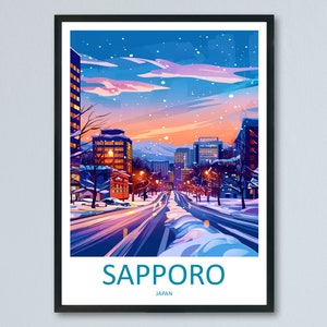 Sapporo Travel Print Wall Art Sapporo Wall Hanging Home Décor Sapporo Gift Art Lovers Japan Art Lover Gift Japan Travel Gift
