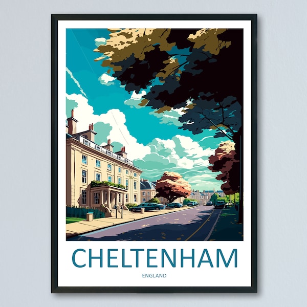 Cheltenham Travel Print Wall Art Cheltenham Wall Hanging Home Décor Cheltenham Gift Art Lovers England Art Lover Gift Cheltenham Art