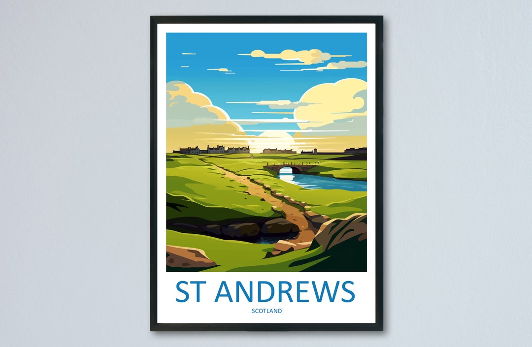St Andrews Golf Course Travel Print Wall Art St Andrews Wall Hanging ...